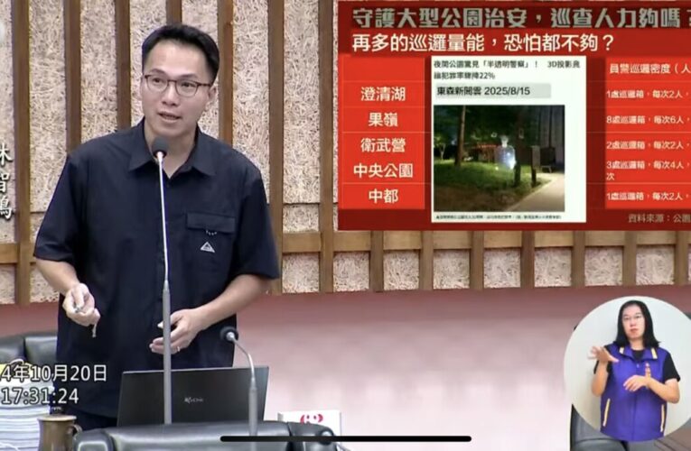 大型公園治安成隱憂 林智鴻：善用「AI+民力」 增設AED