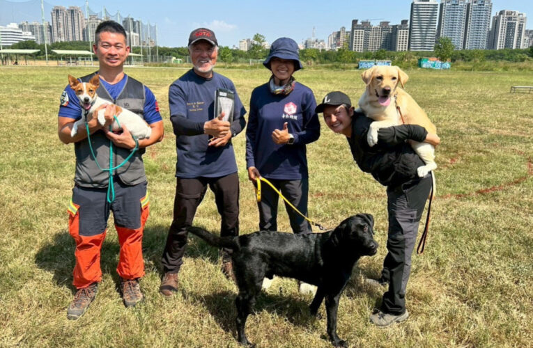 南市消2搜救犬Xavi與Stitch通過IRO國級搜救犬檢測表現優異