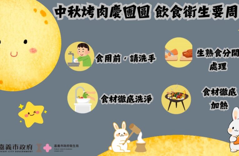 中秋團聚不忘防疫　嘉市衛生局提醒接種疫苗、注意衛生