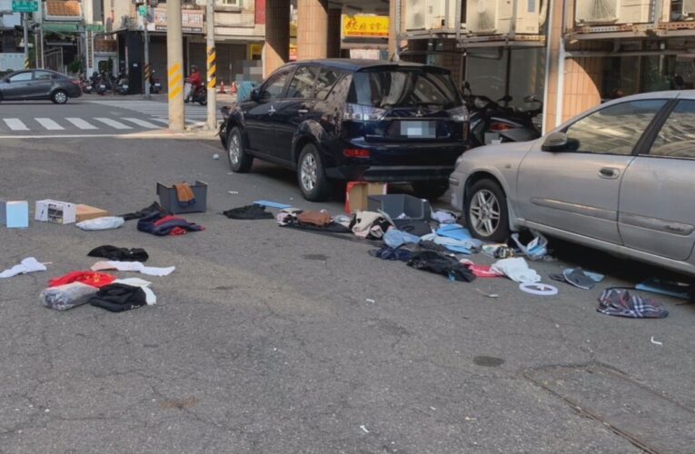 高雄女子吵架怒摔物品丟下樓！雜物砸中路邊車 警出動雲梯車查察