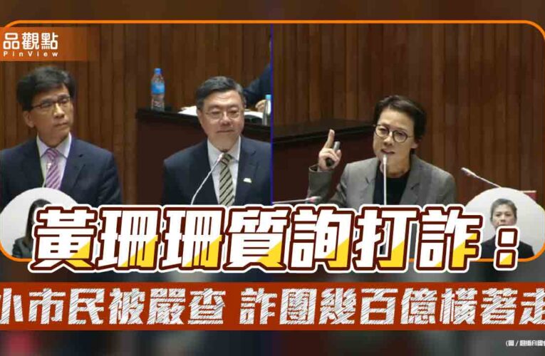 黃珊珊質詢打詐：小市民被嚴查 詐團幾百億橫著走