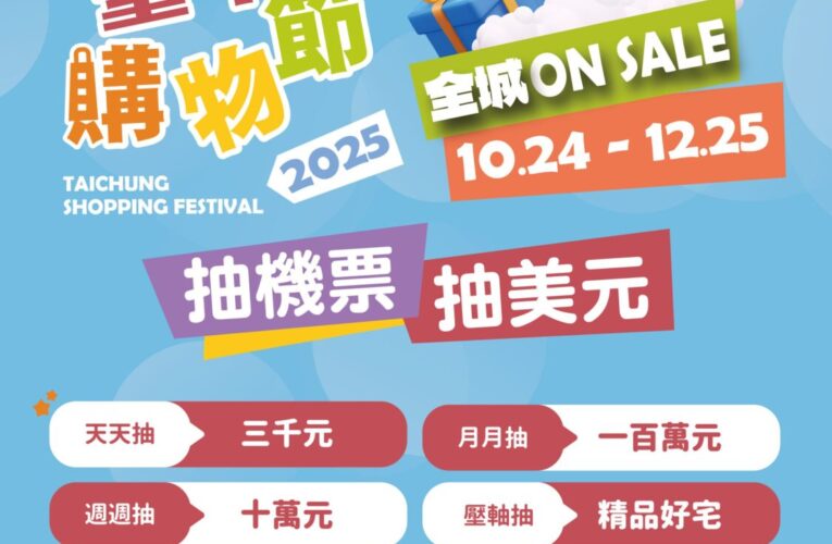 「生子後、聽某話」強運分享！台中購物節預告破百億加碼抽百萬　還有外籍專屬抽1萬美金