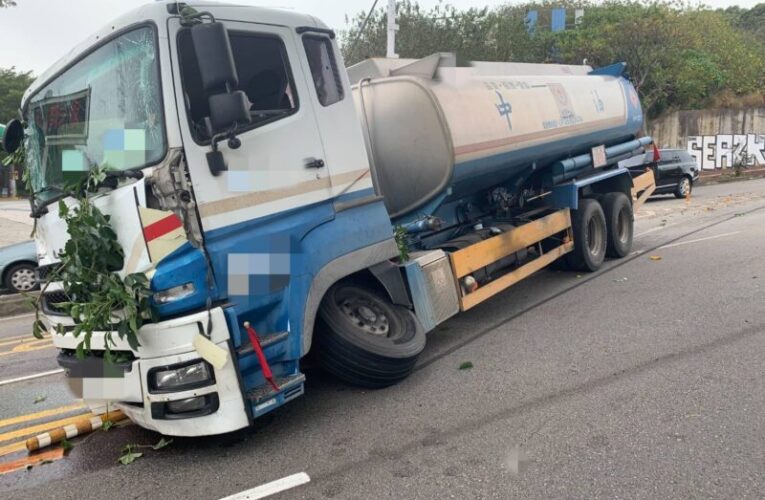 油罐車洩油後滑行失控　烏日向上路六段驚險事故幸未波及人車