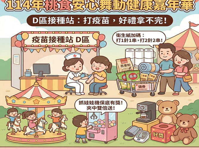 桃園市衛生局籲入學前幼兒及長者儘速接種流感疫苗　避免感染風險