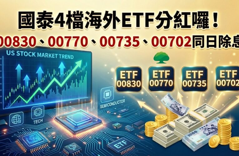 國泰4檔海外ETF元月除息！00830狂配9元創新高　經理人這樣說