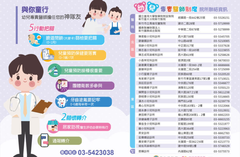 全方位守護0至3歲幼兒健康　竹市幼兒專醫制度布建率及涵蓋率雙達100％