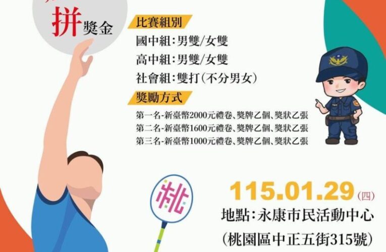 「羽你同樂、青春飛揚」開打　桃園警結合運動守護少年寒假安全