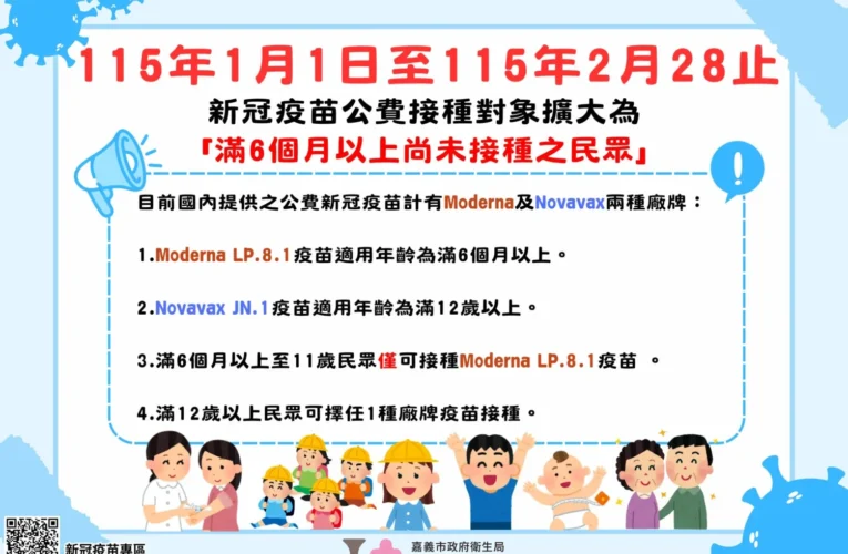 農曆年前最後一場！嘉市1/31九華山地藏庵設站　提供帶狀疱疹等疫苗接種