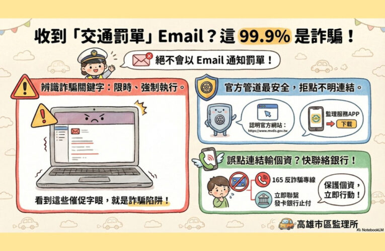 高雄市區監理所提醒：善用「監理服務APP」防詐騙