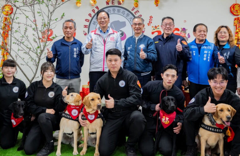 張善政春節前夕慰勉警察同仁及警犬隊　科技智慧城市守護桃園平安