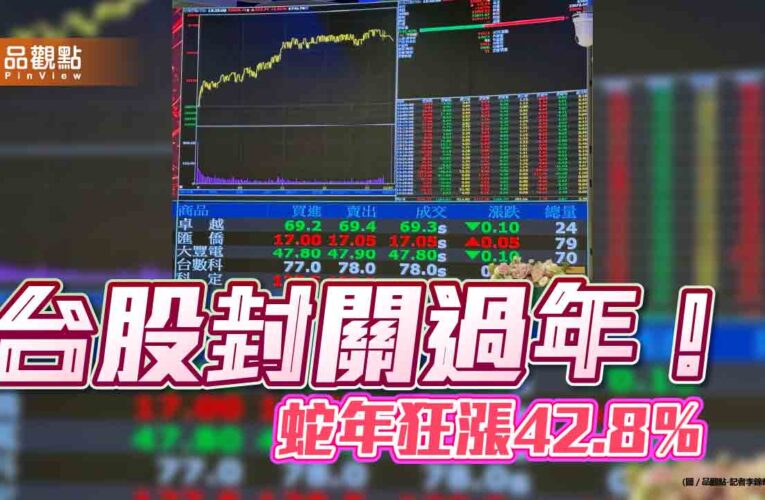 台股金蛇年封關創新高　年漲萬點、攻上3萬3千點均破紀錄！   　
