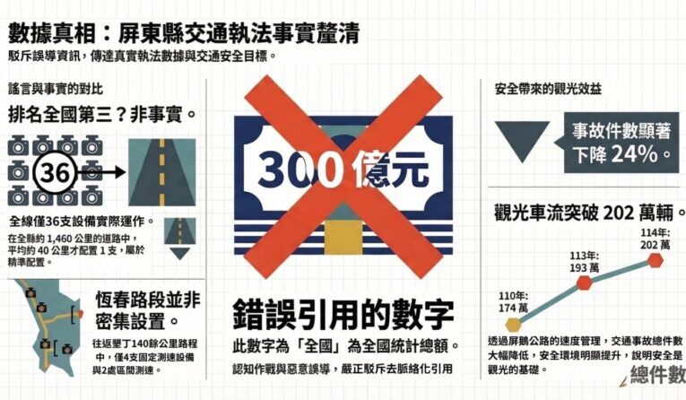 立委惡意誤導測速相關數據，屏東縣警察局公開澄清！
