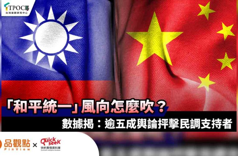「和平統一」風向怎麼吹？數據揭：逾五成輿論抨擊民調支持者