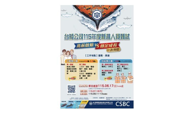 國艦國造推升人才戰　台船釋283職缺邀青年卡位未來