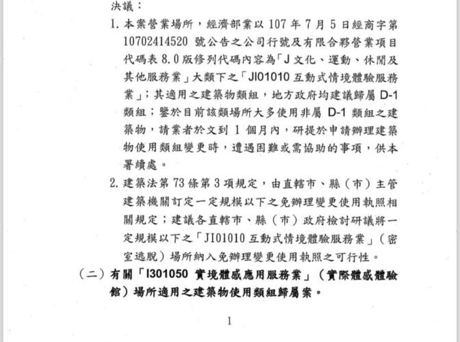 密室逃脫列管爭議　北市轟中央魚目混珠卸責