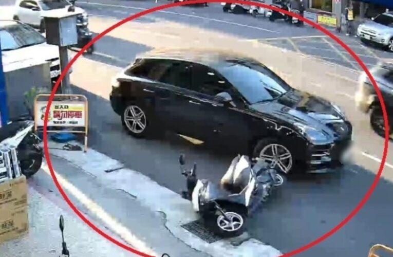 駕保時捷橫撞機車逃逸            李女稱急著到診所就醫