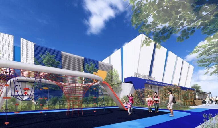 鹿港全民運動館興建工程上梁