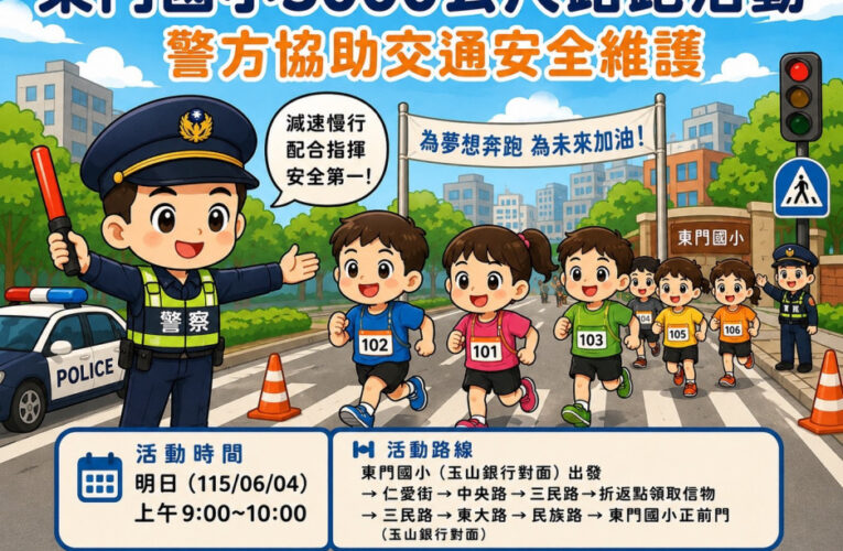 東門國小畢跑、建功高中畢典　竹市警二分局6/4規劃交通疏導及安全勤務