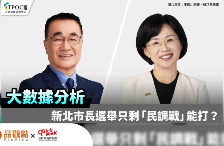 【黎榮章專欄】大數據分析 新北市長選舉只剩「民調戰」能打？