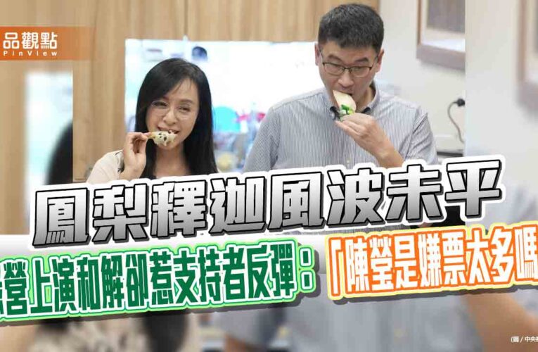 鳳梨釋迦風波未平　綠營上演和解卻惹支持者反彈：「陳瑩是嫌票太多嗎」