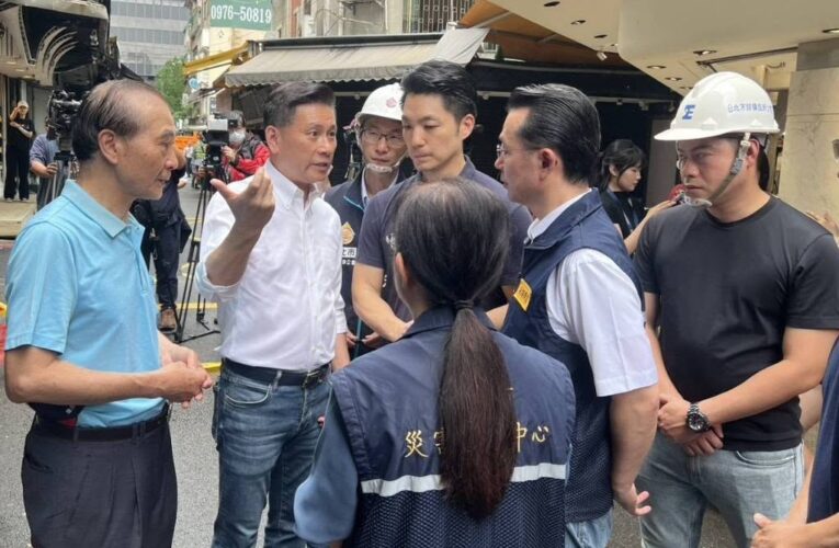 北市松山路塌陷撤8戶　戴錫欽偕蔣萬安視察掌握搶修狀況