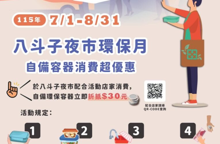 八斗子假日夜市環保月登場　帶環保容器消費現折30元
