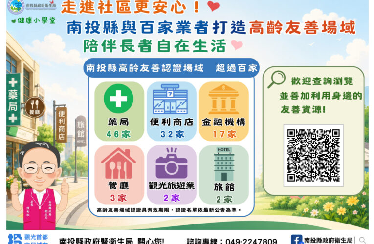 走進社區更安心！ 南投縣與百家業者打造高齡友善場域　陪伴長者自在生活