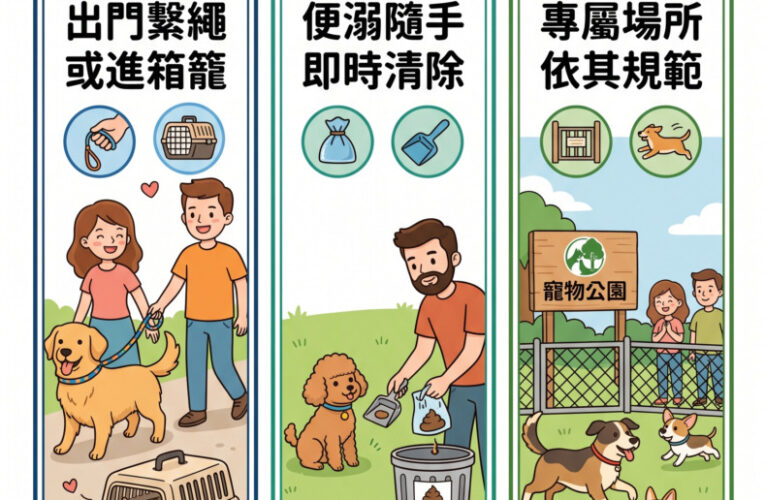 帶毛孩出門「牽繩、箱籠、清便便」！ 家畜疾病防治所加強宣導動保條例　攜手打造人寵和諧友善環境