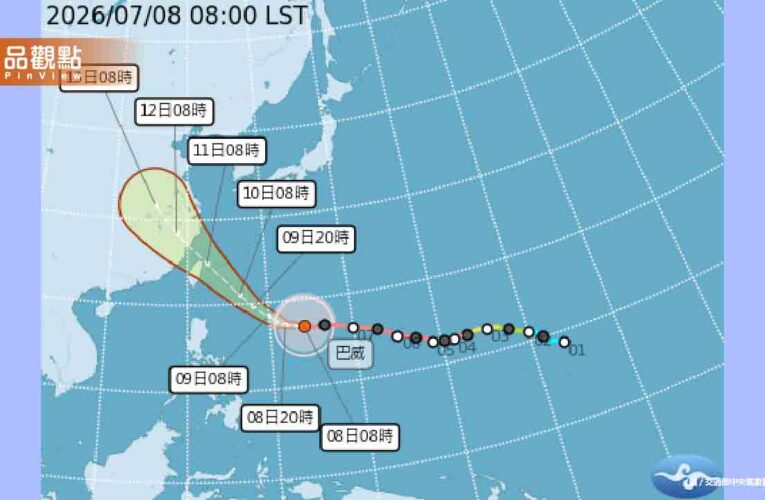 暴風圈橫掃全台！強颱巴威明發海警迎「最猛風雨」