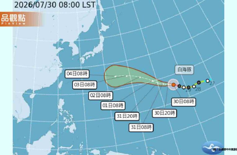 白海豚增強挑戰風王！路徑南修直衝沖繩 下週恐影響台灣