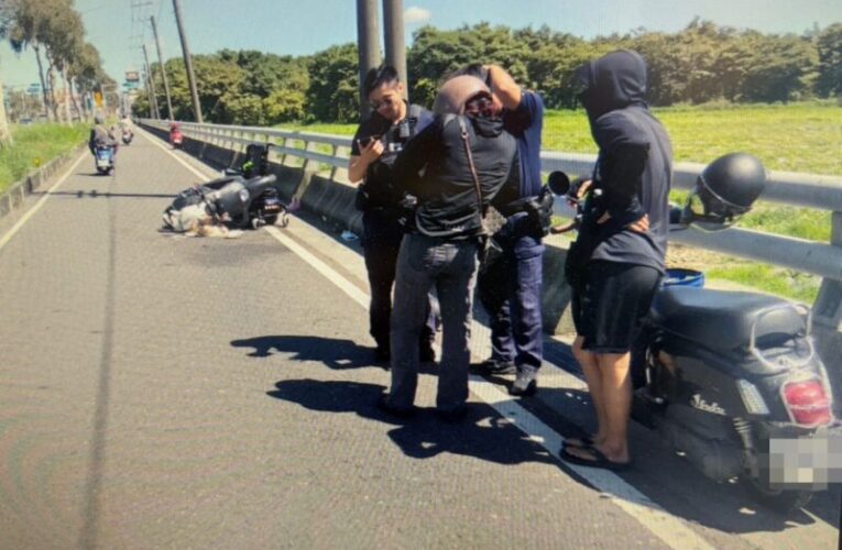 岡山警迅速疏導追撞事故  籲留意慢車道弱勢用路人
