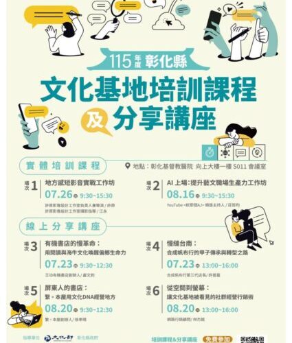 彰化縣文化基地培訓課程開跑　助力文化經營韌性