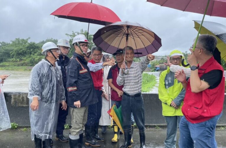超大豪雨警報未歇！陳其邁陪同賴建信視察田寮月世界　增派抽水機強化防汛