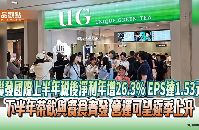 聯發國際上半年稅後淨利年增26.3% EPS達1.53元 下半年茶飲與餐食齊發 營運可望逐季上升