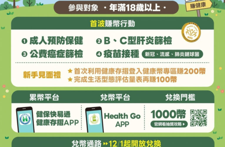 健康幣10月1日正式上路！邀您一同「存健康、集健康幣」