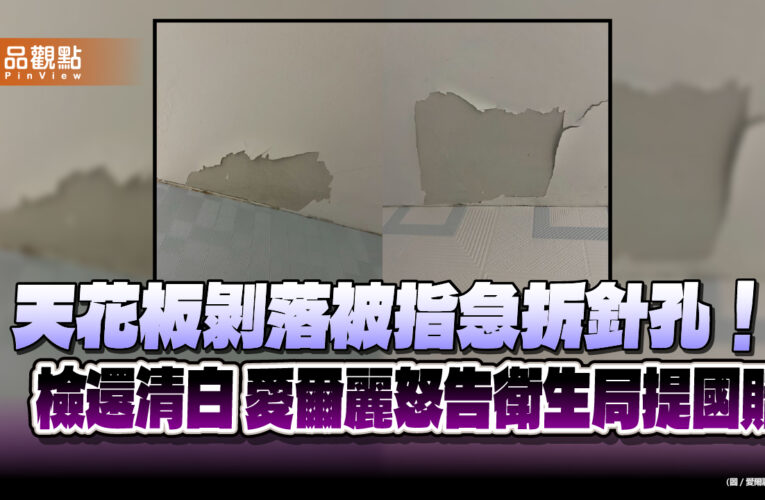 天花板剝落被指急拆針孔！檢還清白 愛爾麗怒告衛生局提國賠