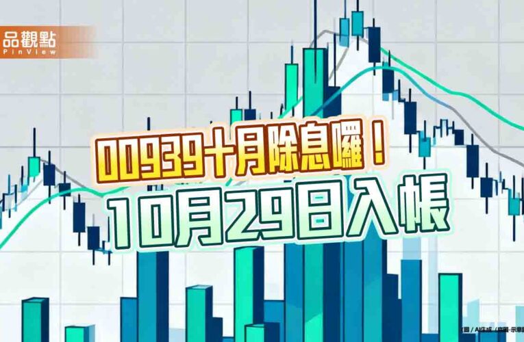 00939十月除息0.125元！連4次不變　想領息最晚這天買