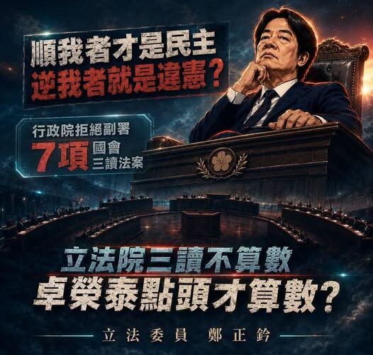 外媒認證賴清德固執強硬 「順我者昌，逆我者亡」獨裁式治理惹議