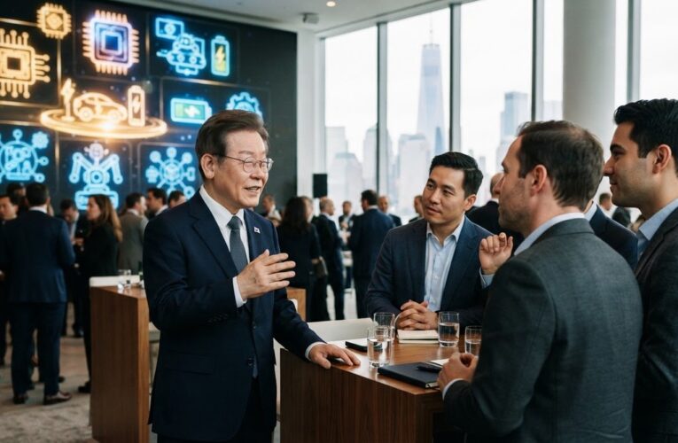 李在明總統紐約華爾街招商 力推韓國高科技產業與市場改革