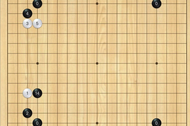黑白攻防轉折的對局-執白者最終中盤獲勝