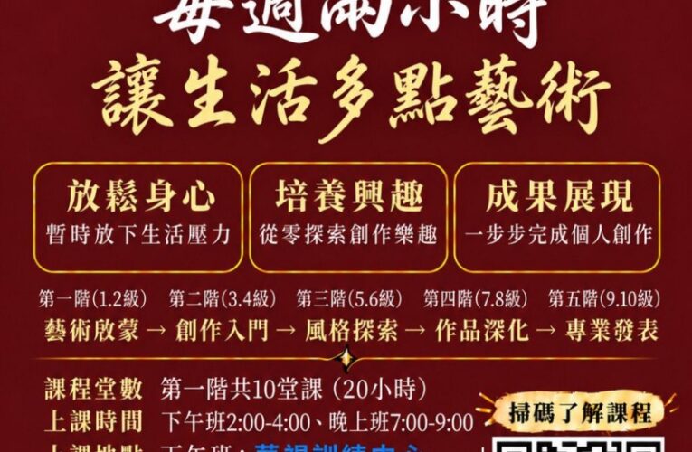 赫聲藝術現場攜手華視訓練中心推出「赫聲藝術講堂」五位名家親授以入門、進階、展覽與藝術認證