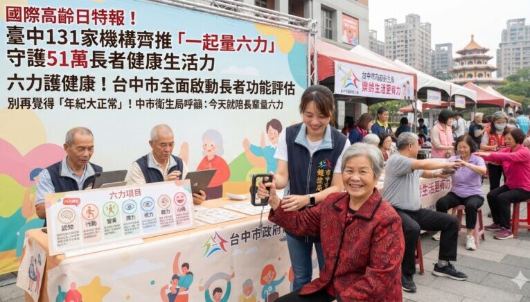 國際高齡日守護長者健康生活力  台中市131家機構「一起量六力」